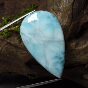 Larimar Bleu ciel léger naturelle En forme de poire, 84.80 ct, Opaque
