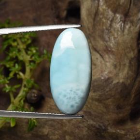 Larimar bleue naturelle coupe ovale, 15,43 ct, opaque
