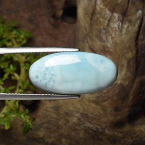 Larimar bleue naturelle coupe ovale, 15,43 ct, opaque