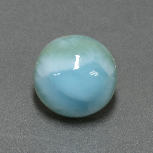 Larimar bleue naturelle coupe roude, 6,90 ct, opaque