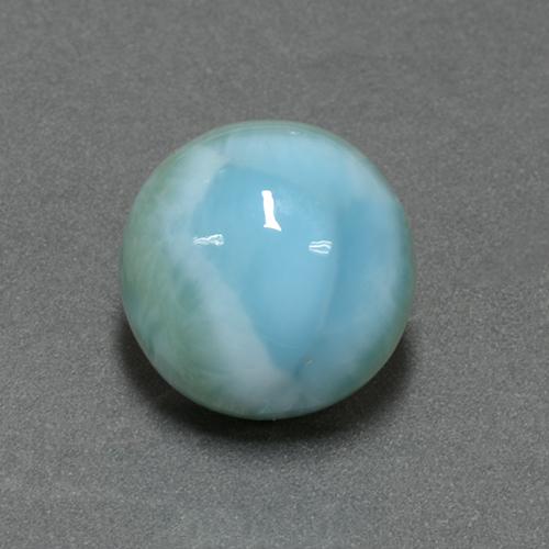 Larimar bleue naturelle coupe roude, 6,90 ct, opaque
