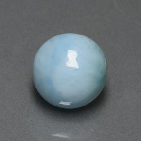 Larimar bleue naturelle coupe roude, 4,74 ct, opaque