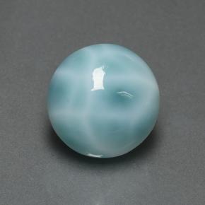 Larimar Bleu verdâtre léger naturelle Coupe roude, 6.91 ct, Opaque
