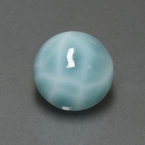 Larimar Bleu verdâtre léger naturelle Coupe roude, 6.91 ct, Opaque
