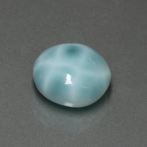 Larimar Bleu verdâtre léger naturelle Coupe roude, 6.91 ct, Opaque