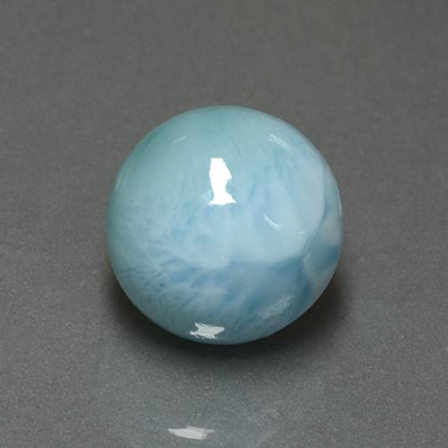 Larimar Bleu clair naturelle Coupe roude, 6.64 ct, Opaque