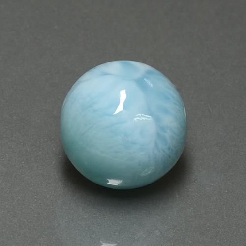 Larimar Bleu clair naturelle Coupe roude, 6.64 ct, Opaque