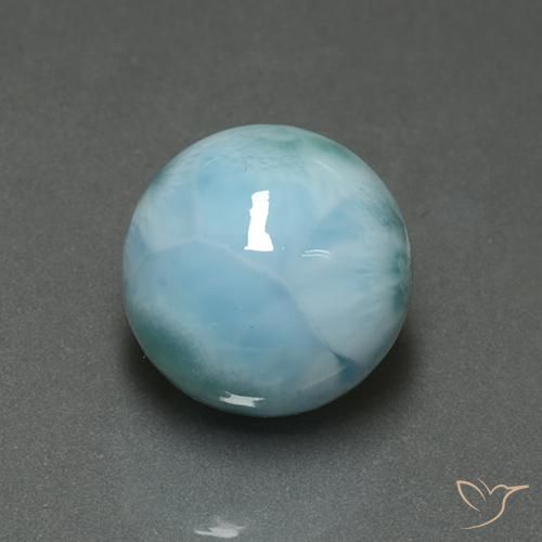 Larimar bleue naturelle coupe roude, 7,32 ct, opaque