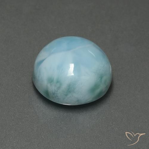 Larimar bleue naturelle coupe roude, 7,32 ct, opaque