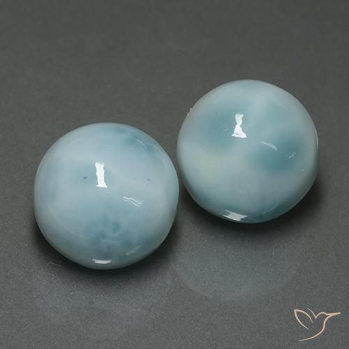 Achetez naturel 13.42ct Bleu clair Larimar gems, Coupe roude, En provenance République Dominicaine chez GemSelect. En stock, livraison internationale!
