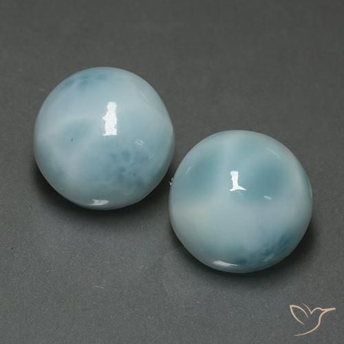 Achetez naturel 13.42ct Bleu clair Larimar gems, Coupe roude, En provenance République Dominicaine chez GemSelect. En stock, livraison internationale!