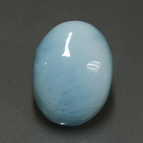 Larimar bleue naturelle coupe ovale, 7,62 ct, opaque