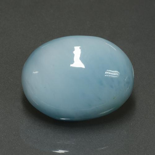 Larimar bleue naturelle coupe ovale, 7,62 ct, opaque