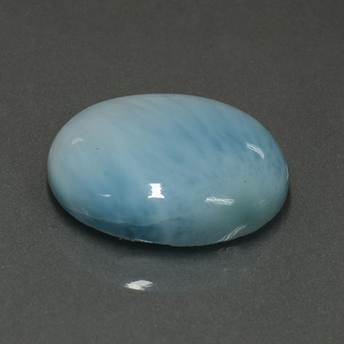 Larimar bleue naturelle coupe ovale, 7,62 ct, opaque