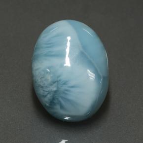 Larimar bleue naturelle coupe ovale, 8,88 ct, opaque