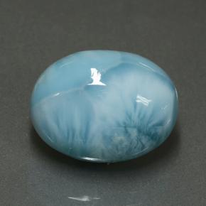 Larimar bleue naturelle coupe ovale, 8,88 ct, opaque