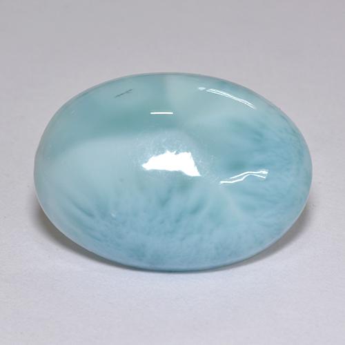 Larimar bleue naturelle coupe ovale, 9,39 ct, opaque