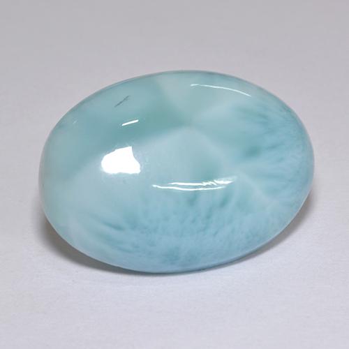 Larimar bleue naturelle coupe ovale, 9,39 ct, opaque