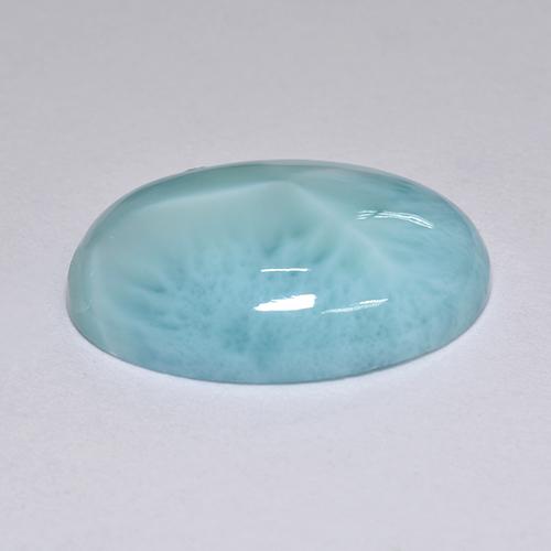 Larimar bleue naturelle coupe ovale, 9,39 ct, opaque