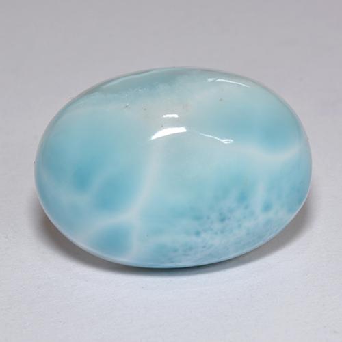 Larimar bleue naturelle coupe ovale, 12,89 ct, opaque