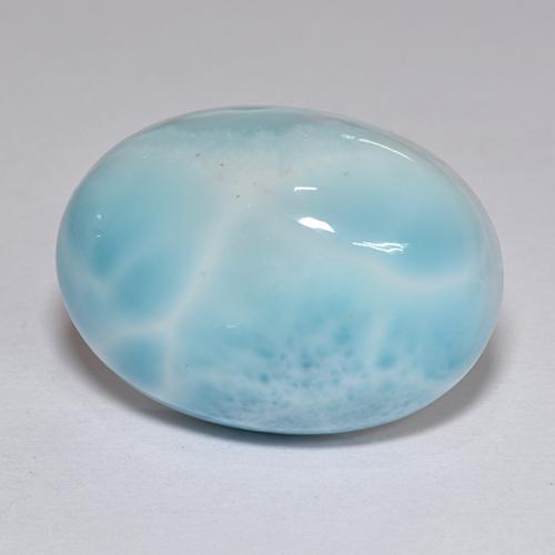 Larimar bleue naturelle coupe ovale, 12,89 ct, opaque