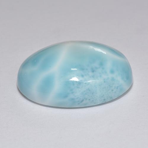 Larimar bleue naturelle coupe ovale, 12,89 ct, opaque
