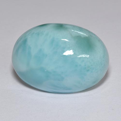 Larimar bleue naturelle coupe ovale, 12,10 ct, opaque