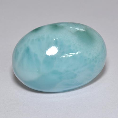 Larimar bleue naturelle coupe ovale, 12,10 ct, opaque