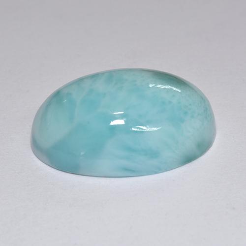 Larimar bleue naturelle coupe ovale, 12,10 ct, opaque