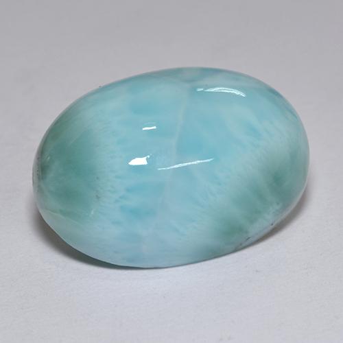 Larimar Bleu naturelle Coupe ovale, 11.22 ct, Opaque
