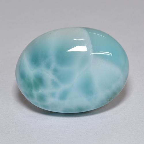 Larimar bleue naturelle coupe ovale, 8,82 ct, opaque