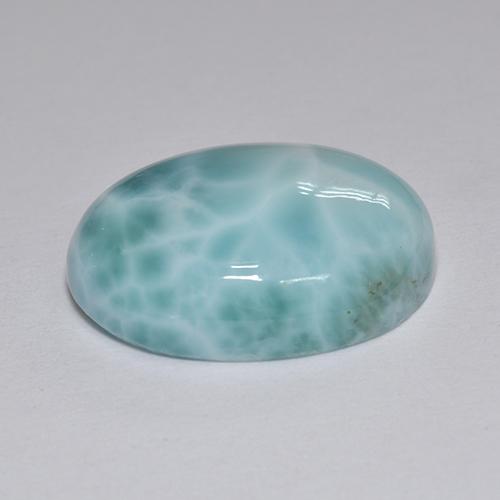 Larimar bleue naturelle coupe ovale, 8,82 ct, opaque