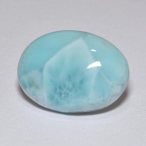 Larimar bleue naturelle coupe ovale, 7,36 ct, opaque
