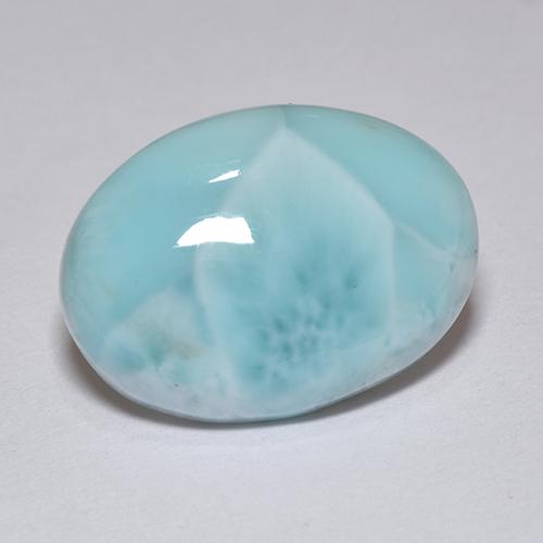 Larimar bleue naturelle coupe ovale, 7,36 ct, opaque