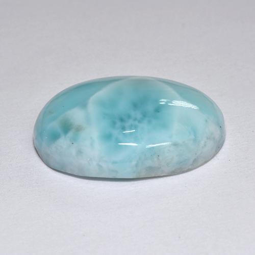 Larimar bleue naturelle coupe ovale, 7,36 ct, opaque