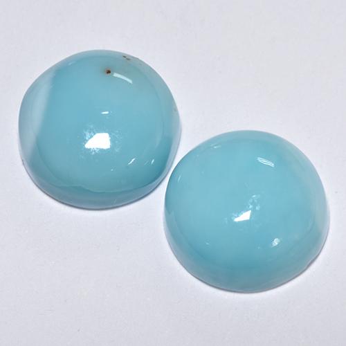 Achetez naturel 7,23ct turquoise larimar gems, coupe roude, en provenance république dominicaine chez gemselect. en stock, livraison internationale!
