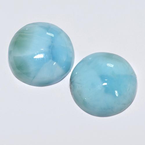 Achetez naturel 6.31ct Bleu Larimar gems, Coupe roude, En provenance République Dominicaine chez GemSelect. En stock, livraison internationale!