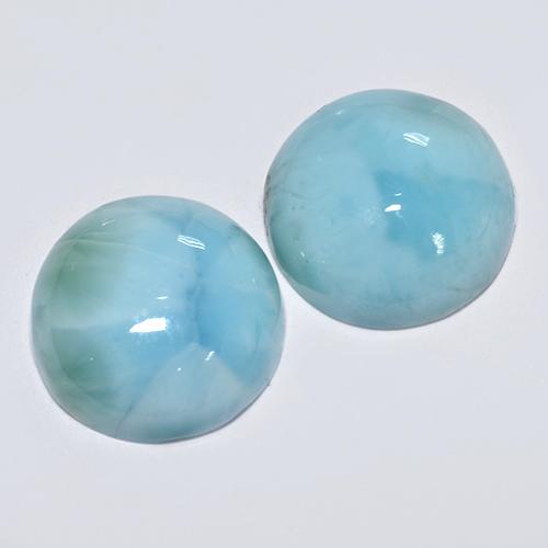 Achetez naturel 6.31ct Bleu Larimar gems, Coupe roude, En provenance République Dominicaine chez GemSelect. En stock, livraison internationale!