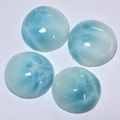 Achetez naturel 12,18ct turquoise larimar gems, coupe roude, en provenance république dominicaine chez gemselect. en stock, livraison internationale!