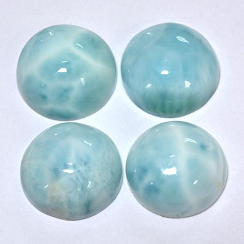 Achetez naturel 14.04ct Vert bleu clair Larimar gems, Coupe roude, En provenance République Dominicaine chez GemSelect. En stock, livraison internationale!