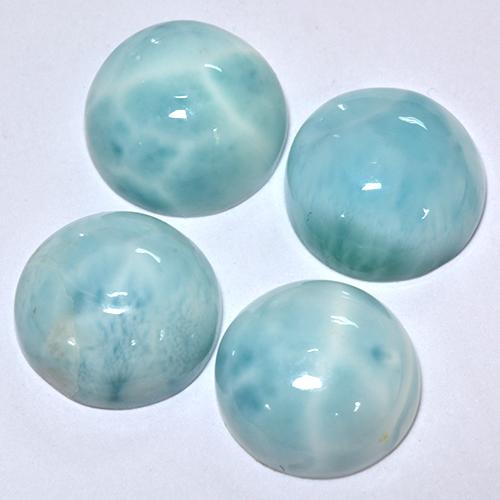 Achetez naturel 14.04ct Vert bleu clair Larimar gems, Coupe roude, En provenance République Dominicaine chez GemSelect. En stock, livraison internationale!