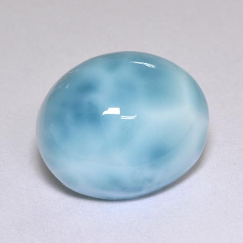 Larimar bleue naturelle coupe ovale, 5,05 ct, opaque