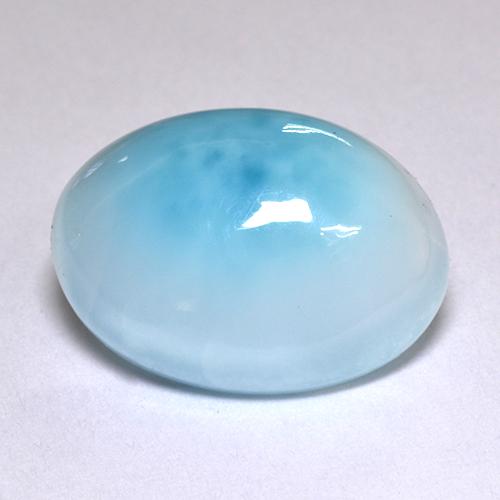 Larimar bleue naturelle coupe ovale, 5,51 ct, translucide