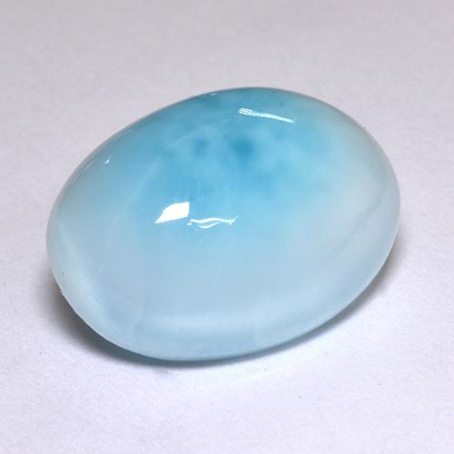 Larimar bleue naturelle coupe ovale, 5,51 ct, translucide