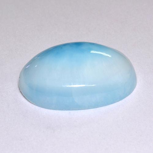 Larimar bleue naturelle coupe ovale, 5,51 ct, translucide