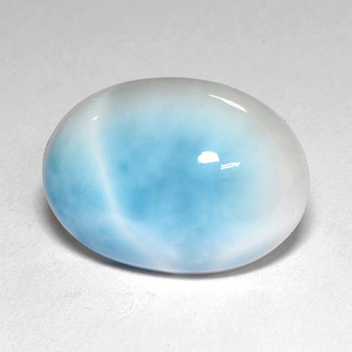Larimar bleue naturelle coupe ovale, 4,91 ct, opaque