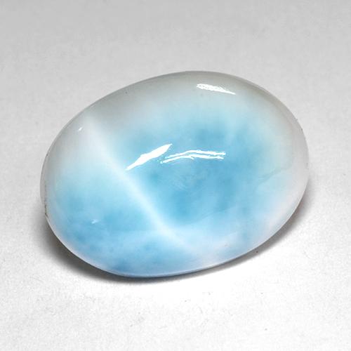 Larimar bleue naturelle coupe ovale, 4,91 ct, opaque