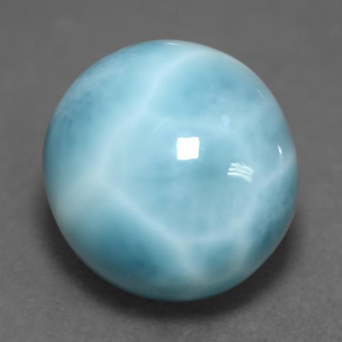 Larimar Vert bleu clair naturelle Coupe roude, 5.77 ct, Opaque