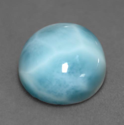 Larimar Vert bleu clair naturelle Coupe roude, 5.77 ct, Opaque
