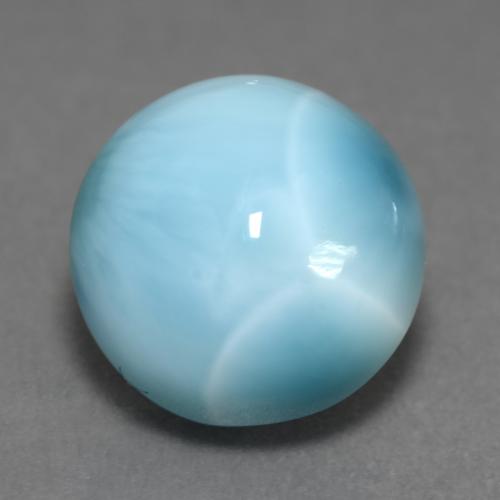 Larimar bleue naturelle coupe roude, 6,39 ct, opaque
